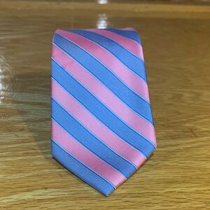 Jones New York Coral and Sky Striped Tie